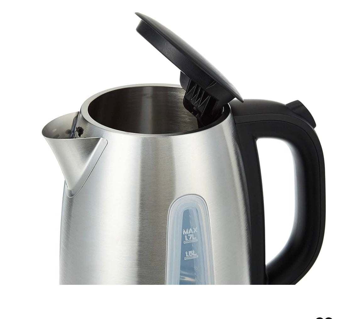 BLACK+DECKER Cordless Electric Kettle, 2200W Power, 1.7L Stainless Steel
