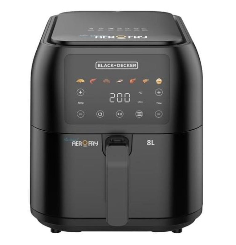 BLACK+DECKER Digital Air Fryer, 1700W, 8L Family-Sized Capacity