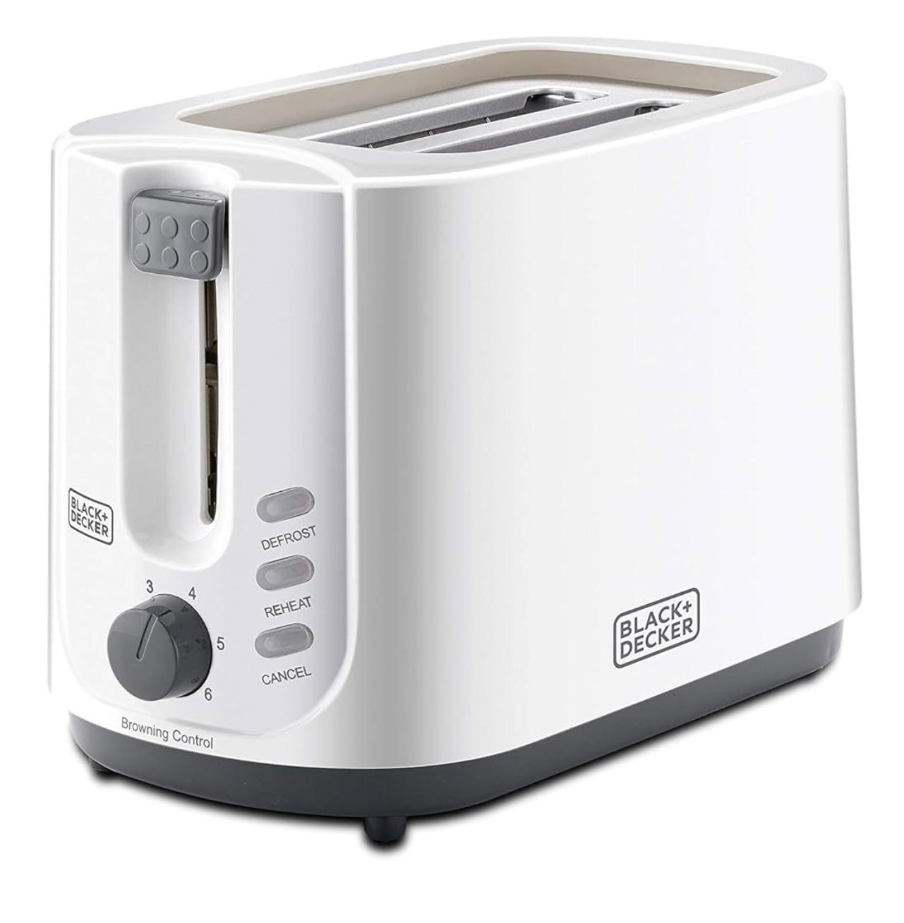 BLACK+DECKER 2-Slice Cool Touch Bread Toaster, 750W, White