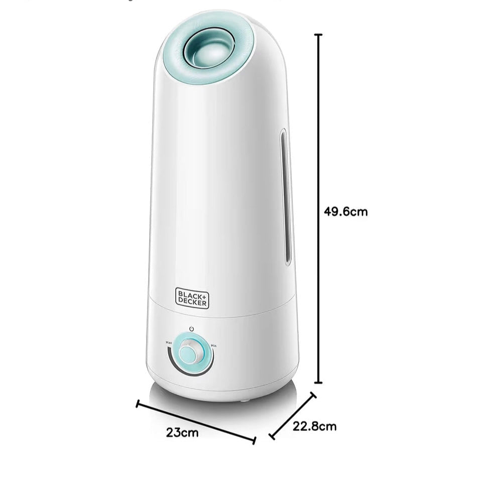 BLACK+DECKER Ultrasonic Air Humidifier, 25W, 5L Capacity, Covers 430 sqft
