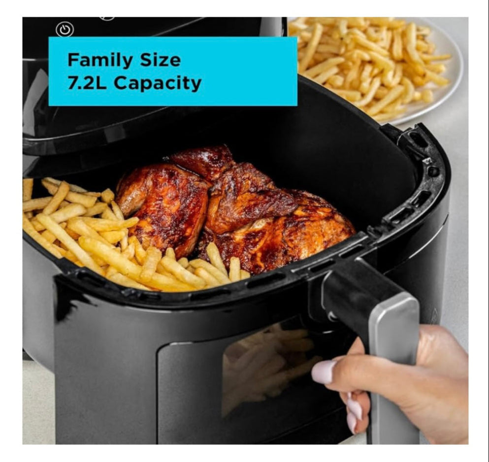 BLACK+DECKER 8-in-1 Digital Air Fryer with Window, 7.2L capacity, 1800W, rapid Air Technology