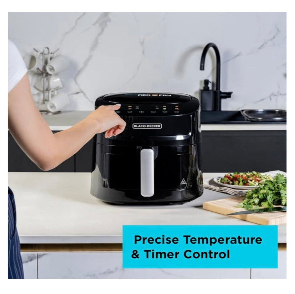 BLACK+DECKER 8-in-1 Digital Air Fryer with Window, 7.2L capacity, 1800W, rapid Air Technology