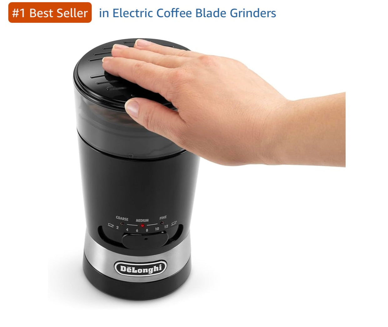 De'Longhi Electric Coffee Grinder, Stainless Steel Blade
