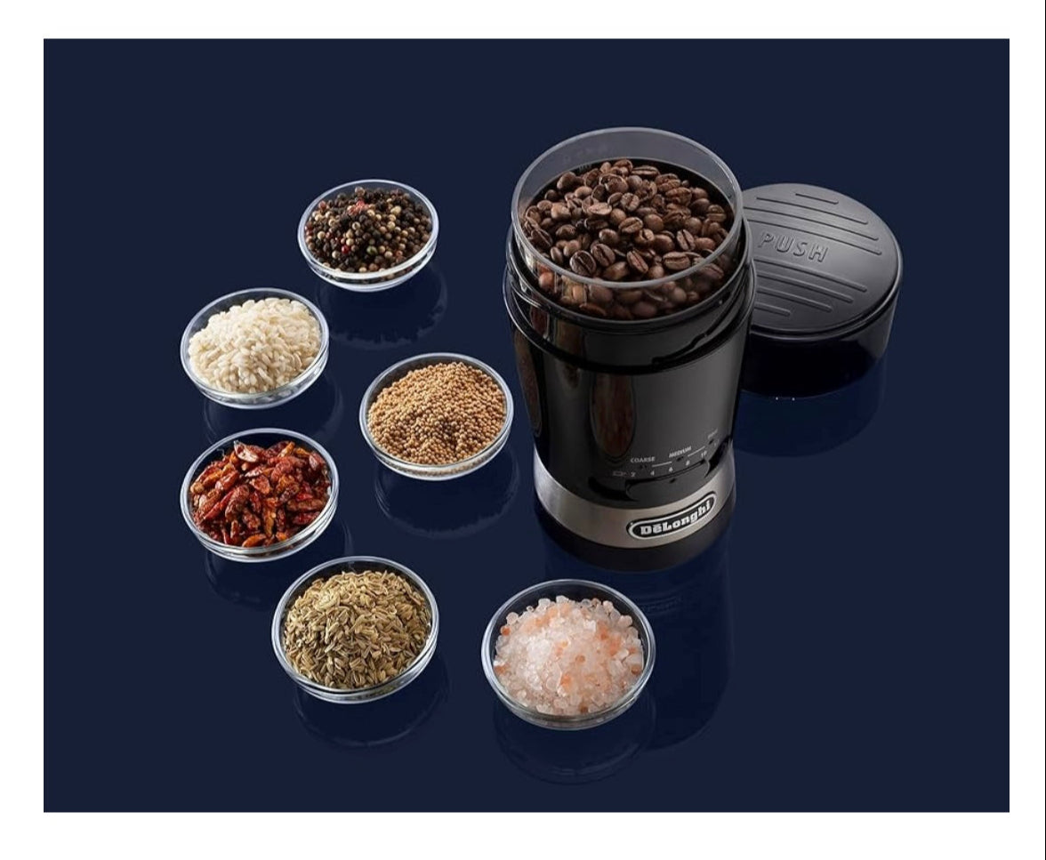 De'Longhi Electric Coffee Grinder, Stainless Steel Blade