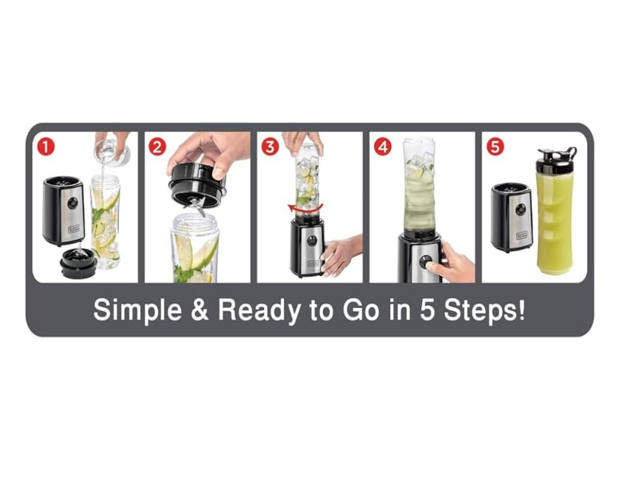 BLACK+DECKER Sports Blender/Smoothie Maker, 300W