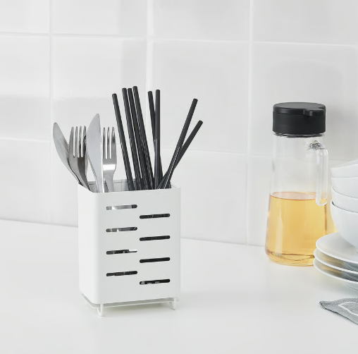 IKEA AVSTEG Utensil holder, white, 13 cm (5 ")