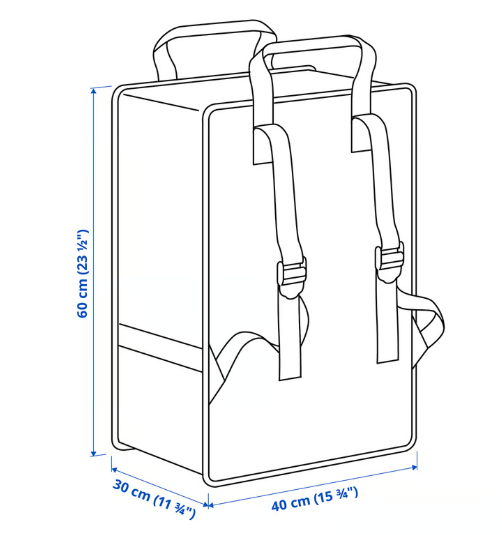 IKEA GÖRSNYGG Bag, blue, 40x30x60 cm/72 l