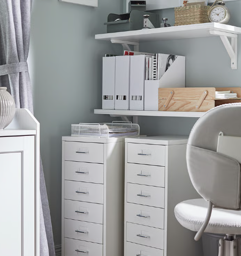 IKEA HELMER Drawer unit on casters, white, 28x69 cm (11x27 1/8 ")