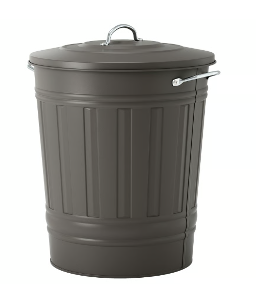 IKEA KNODD Bin with lid, gray, 40 l (11 gallon)