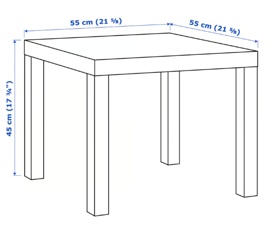 IKEA LACK Side table, white, 55x55 cm (21 5/8x21 5/8 ")