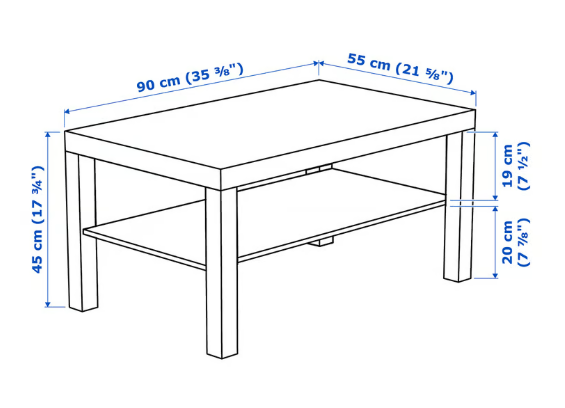 IKEA LACK Coffee table, 90x55 cm (35 3/8x21 5/8 ")
