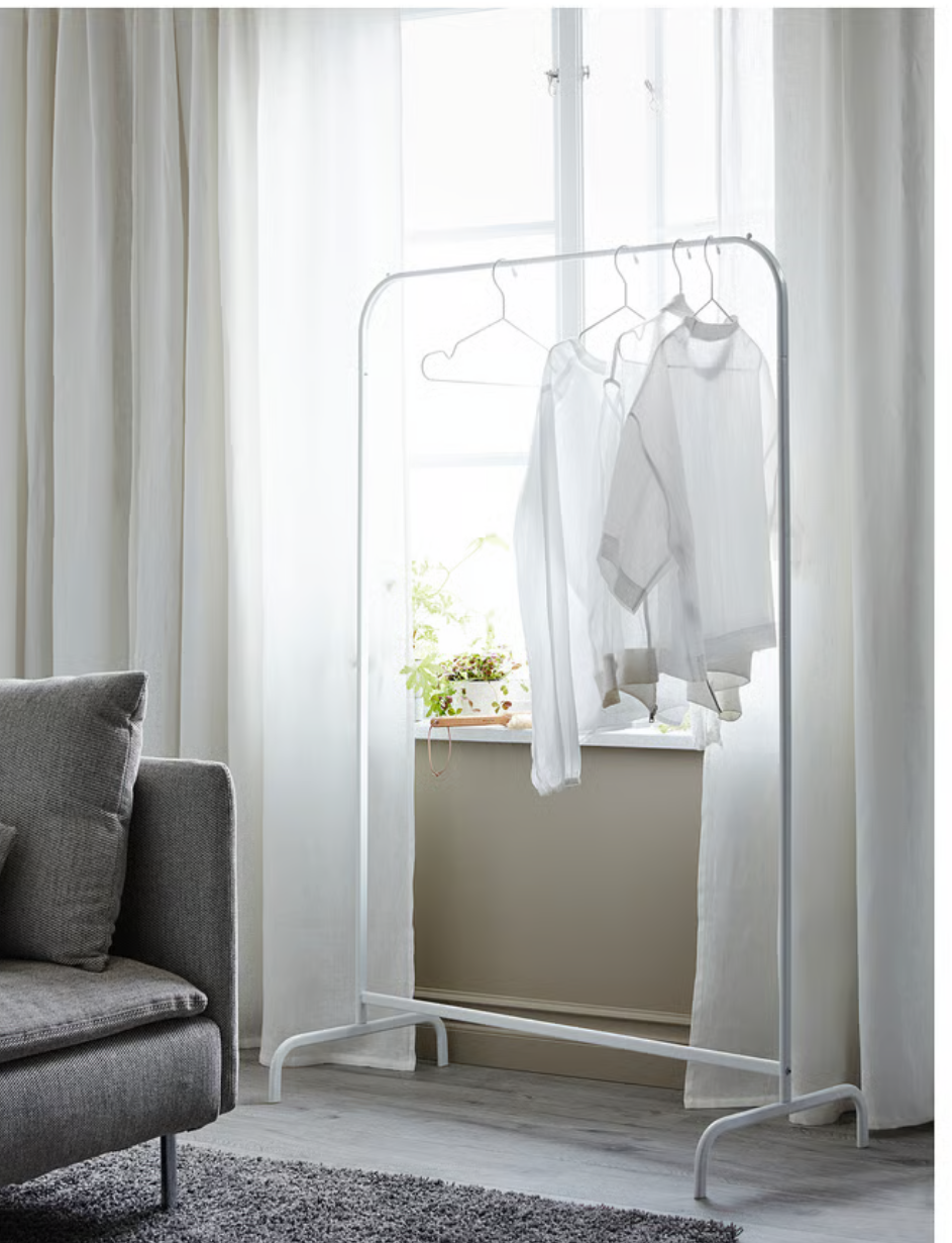 IKEA MULIG Clothes rack, white, 99x152 cm (39x59 7/8 ")