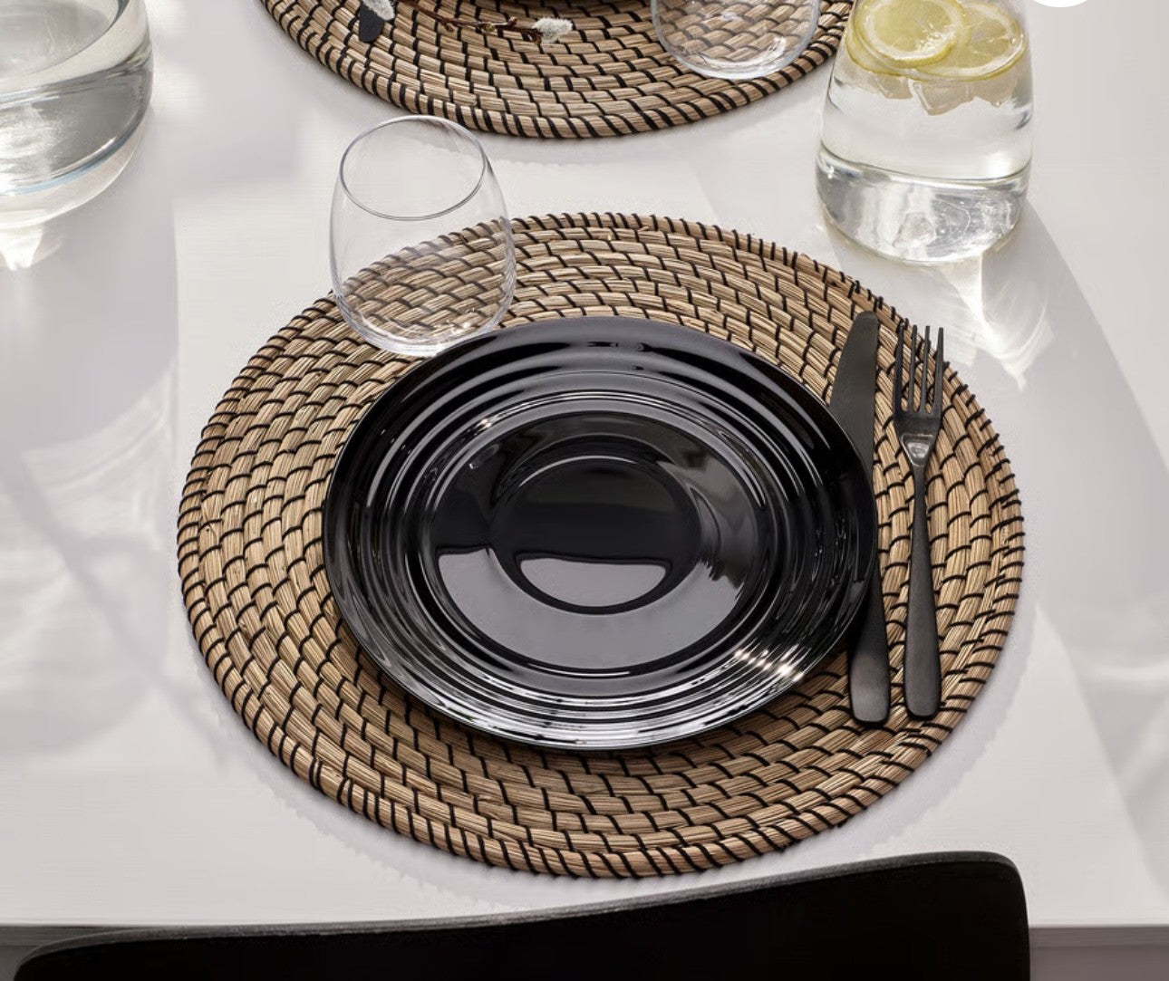 IKEA NÄTBARB Plate, black, 24 cm (9 ½ ")