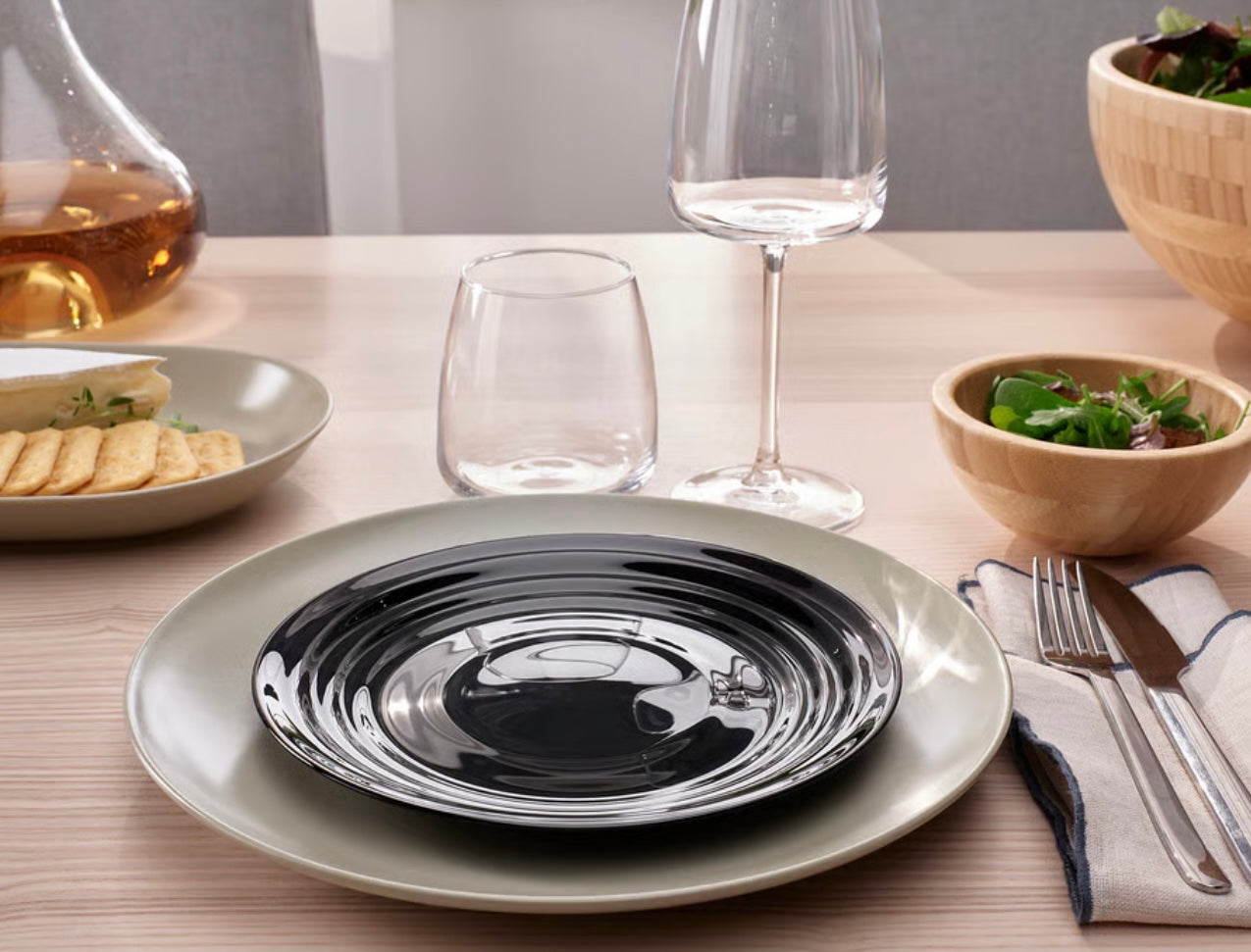 IKEA NÄTBARB Side plate, black, 19 cm (7 ")
