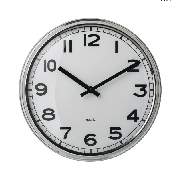 IKEA PUGG Wall clock, stainless steel, 32 cm (12 ½ ")