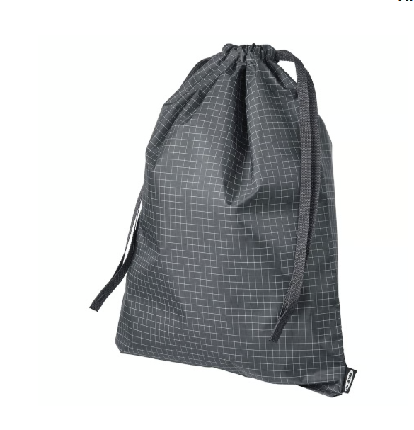 IKEA RENSARE Bag, check pattern/black, 30x40 cm/8 l (11 ¾x15 ¾ "/2 gallon)