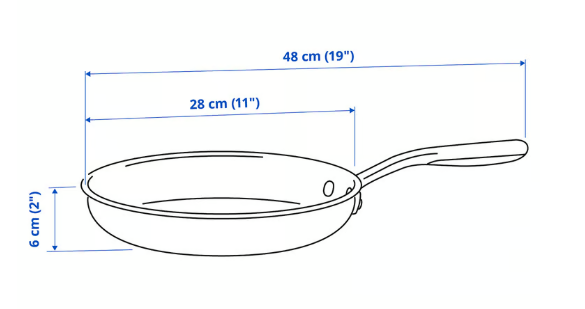 IKEA SENSUELL Frying pan, stainless steel/gray, 11 "
