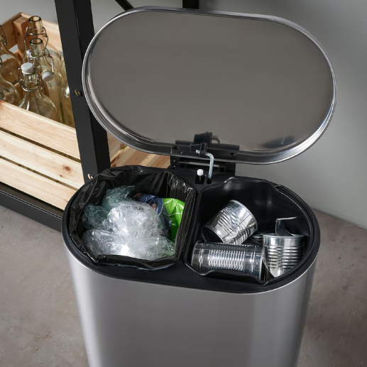 IKEA STABBEN Step trash can, stainless steel, 20 l (5 gallon)