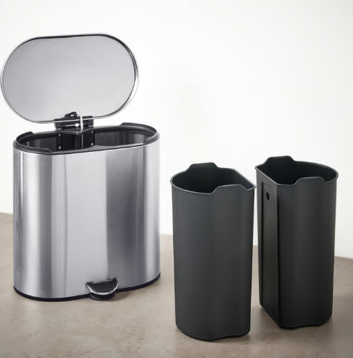IKEA STABBEN Step trash can, stainless steel, 20 l (5 gallon)
