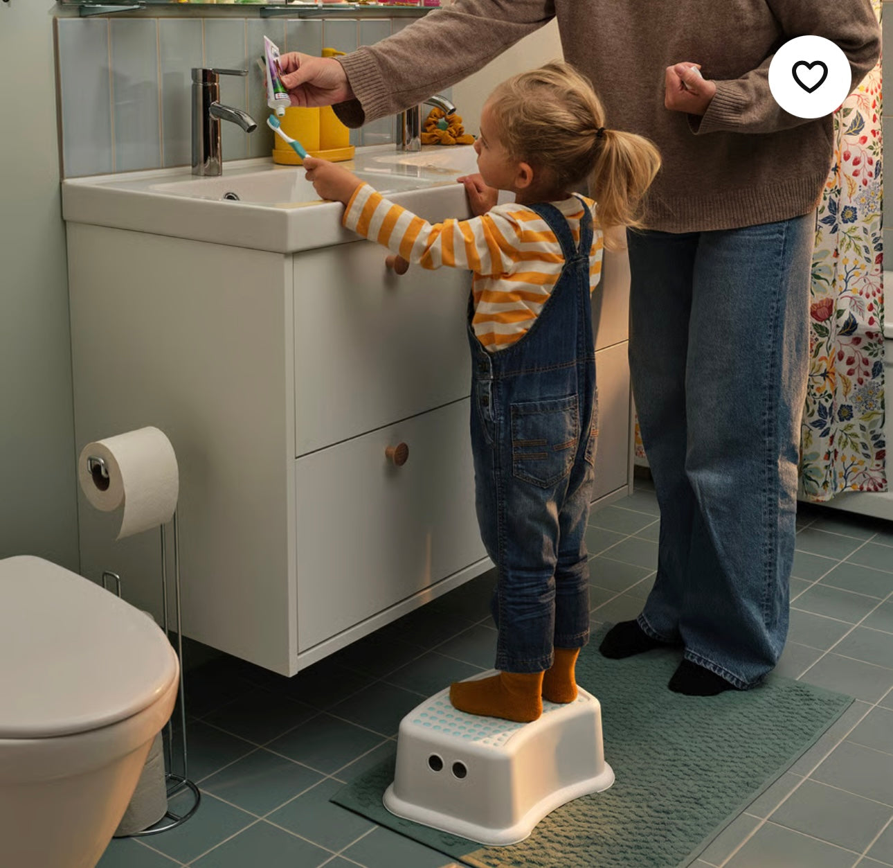 IKEA FÖRSIKTIG Children's stool, white/turquoise