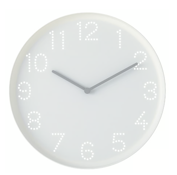 IKEA TROMMA Wall clock, white, 25 cm (9 ¾ ")