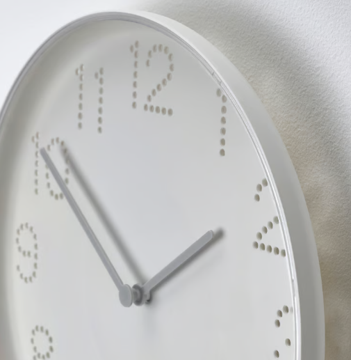 IKEA TROMMA Wall clock, white, 25 cm (9 ¾ ")