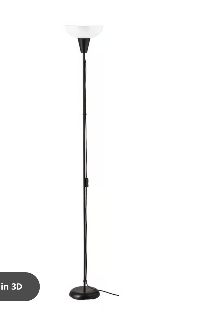 IKEA TÅGARP Floor uplighter, black/white