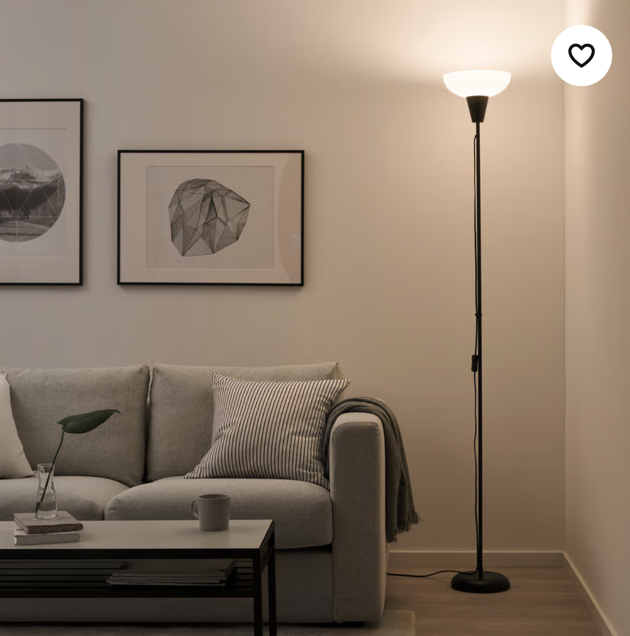 IKEA TÅGARP Floor uplighter, black/white
