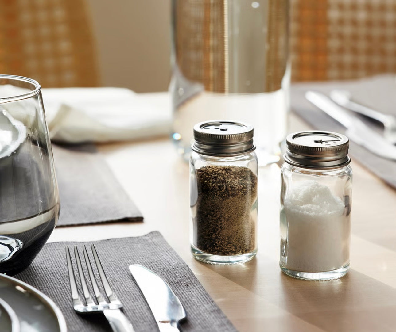 IKEA CITRONHAJ Salt and pepper shakers, clear glass/stainless steel, 8 cm (3 ¼ ")