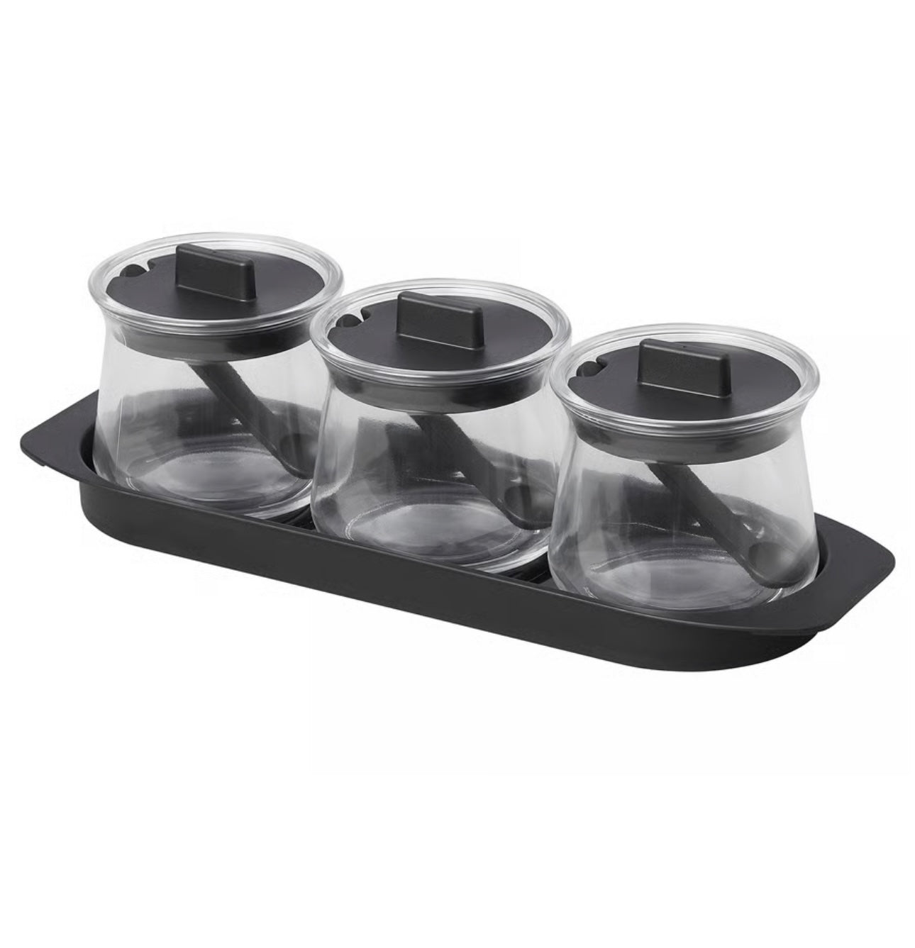 IKEA CELEBRERA 3-piece spice jar set, glass