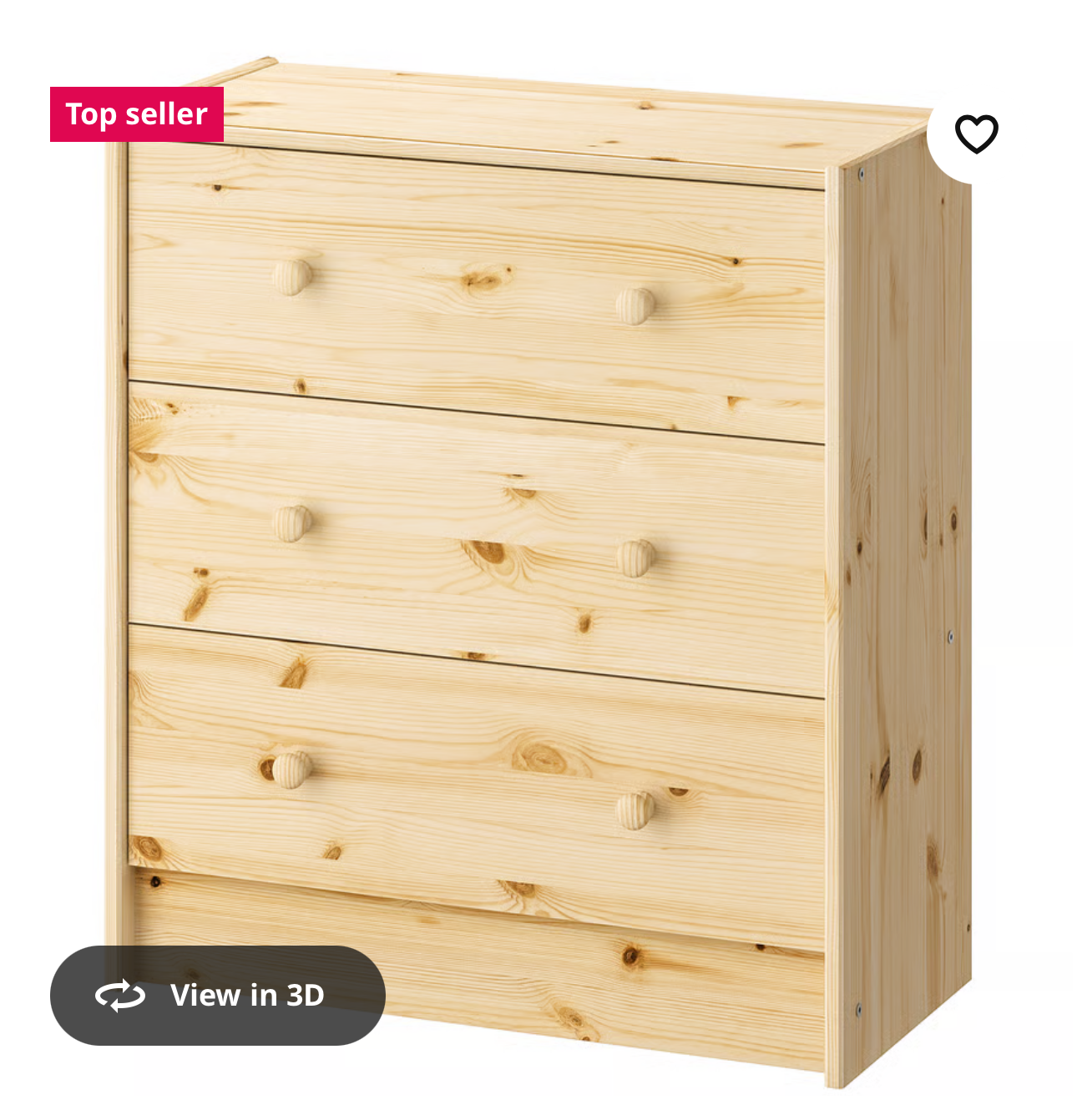 IKEA RAST 3-drawer chest, pine, 62x70 cm (24 3/8x27 1/2 ")