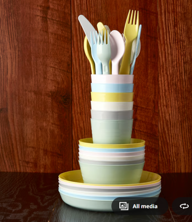 IKEA KALAS 18-piece flatware set, mixed colors