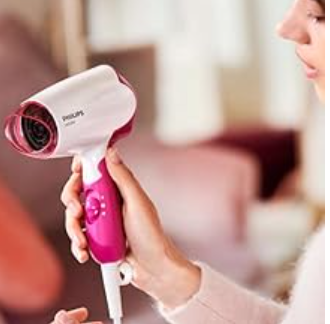 PHILIPS BHD003 Hairdryer DryCare Essential, 1400W, White/Pink