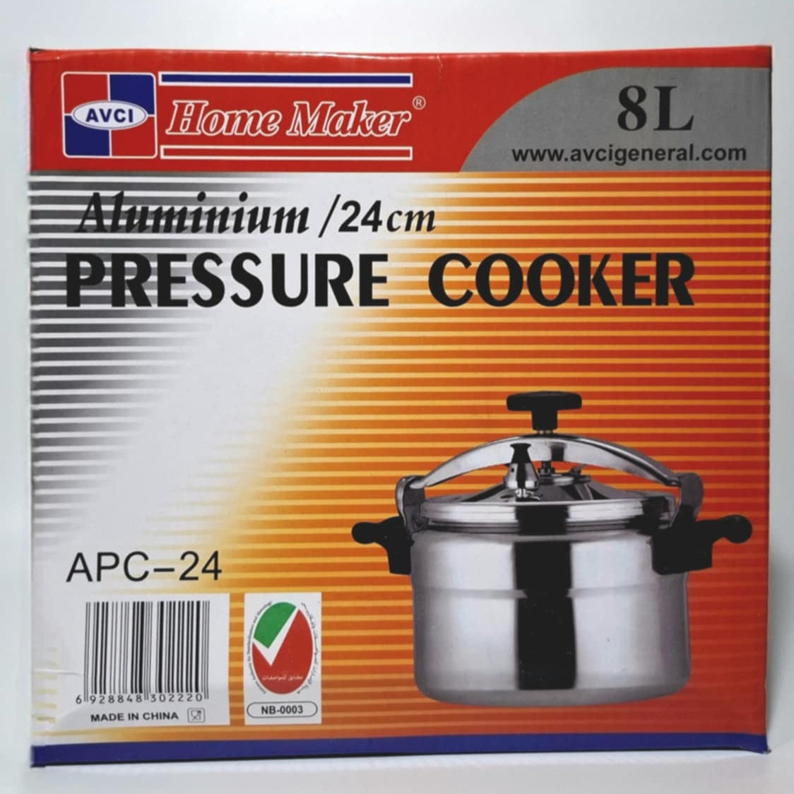 AVCI Home Maker Aluminum Pressure Cooker, 8 Liter Capacity