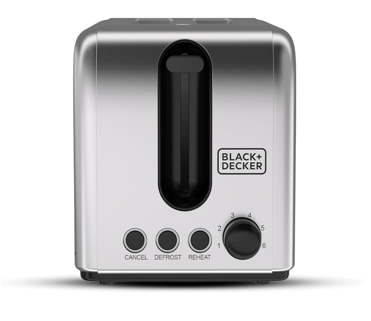 BLACK+DECKER Toaster, 2-Slice, 1050W, Stainless Steel