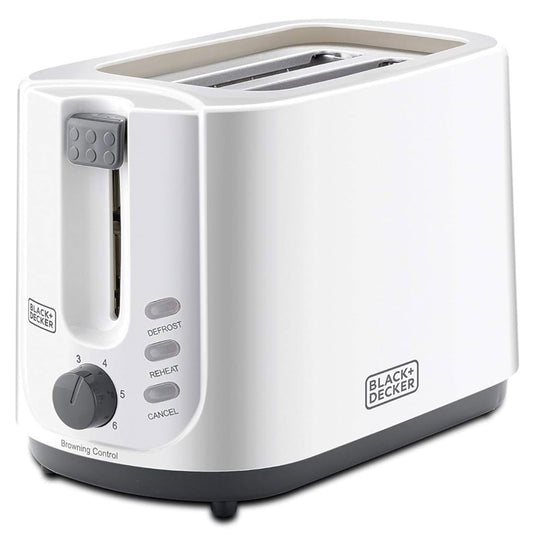 BLACK+DECKER 2-Slice Cool Touch Bread Toaster, 750W, White
