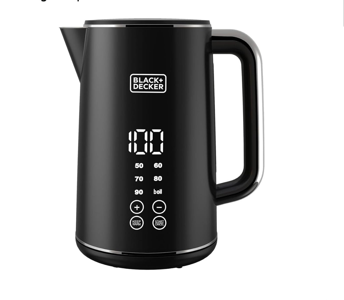 BLACK+DECKER Digital Kettle, 2200W, 1.7L Black