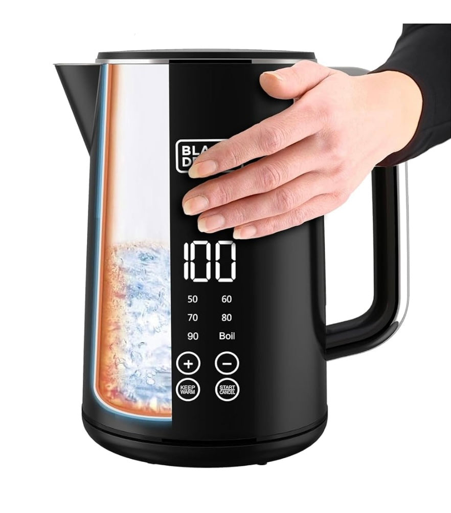 BLACK+DECKER Digital Kettle, 2200W, 1.7L Black