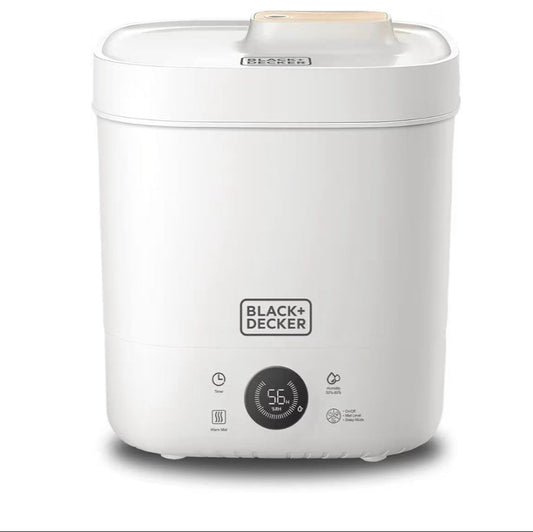 BLACK+DECKER Digital Humidifier, 110W 4L Capacity for Large Rooms up to 40m2