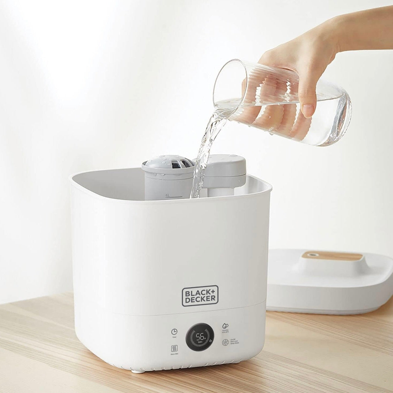 BLACK+DECKER Digital Humidifier, 110W 4L Capacity for Large Rooms up to 40m2