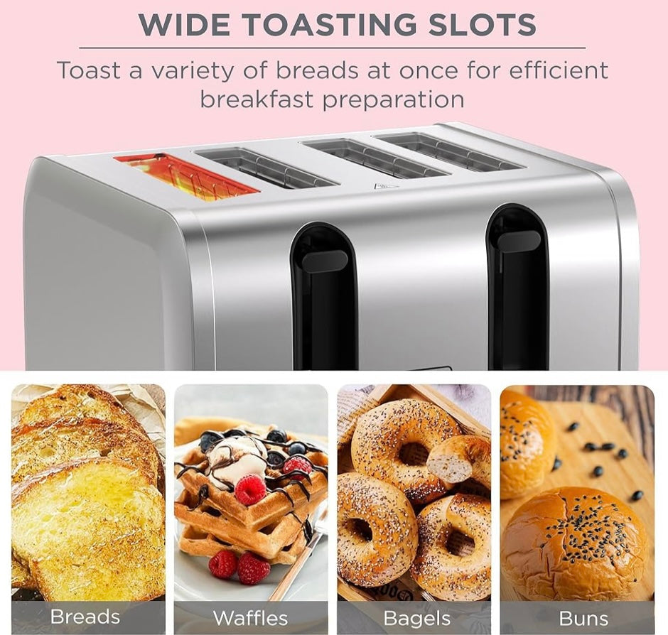 BLACK+DECKER 4-Slice Toaster, 2100W Double-Sided Heating