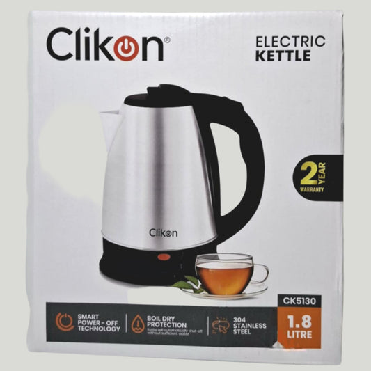 Clikon - 1.8 Liter Stainless Steel Electric Cordless Kettle with 360° Swivel Base