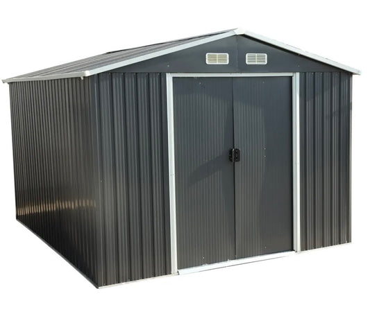 GoodHome Metal Apex Shed W/Double Sliding Door (3.67 x 3.22 x 2.17 m)