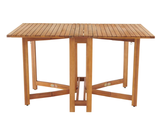 GoodHome Virginia Wooden Foldable 4 seater Extendable Rectangular Table