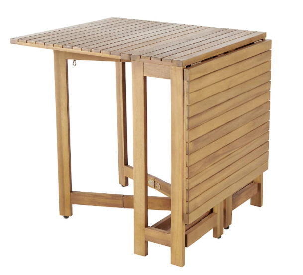 GoodHome Virginia Wooden Foldable 4 seater Extendable Rectangular Table