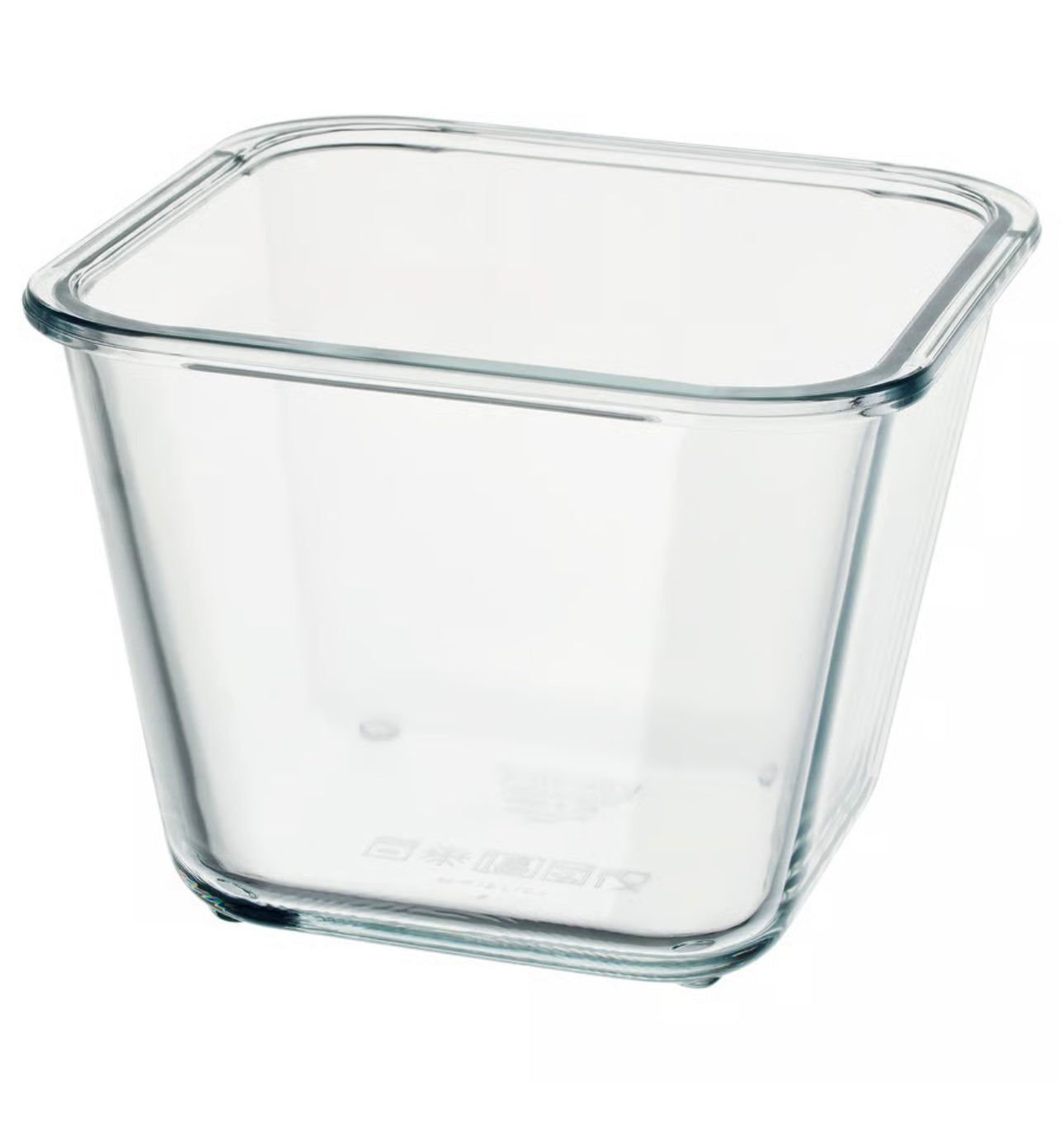IKEA 365+ Food container with lid, square glass/bamboo, 1.2 l (41 oz)