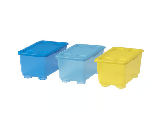IKEA GLIS Box with lid, pink/turquoise, 17x10 cm (6 ¾x4 ")