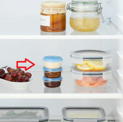 IKEA PRUTA Food container with lid, blue, 70 ml (2 oz)
