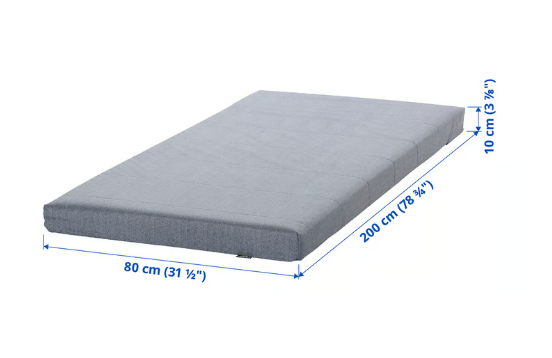 IKEA ÅGOTNES Foam mattress, firm/light blue, 80x200 cm (31 1/2x78 3/4 ")