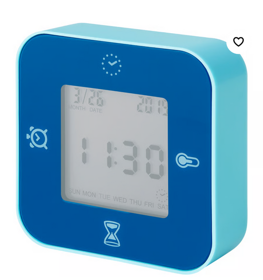IKEA KLOCKIS Clock/thermometer/alarm/timer, 7x7 cm (2 ¾x2 ¾ ")